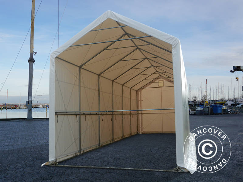 Lagertelt PRO XL 4x12x3,5x4,59m, PVC, Hvid - Image 7