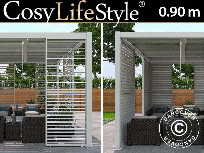 Lamelvæg til bioklimatisk pergola pavillon San Pablo, 0,90x2,175m, Hvid
