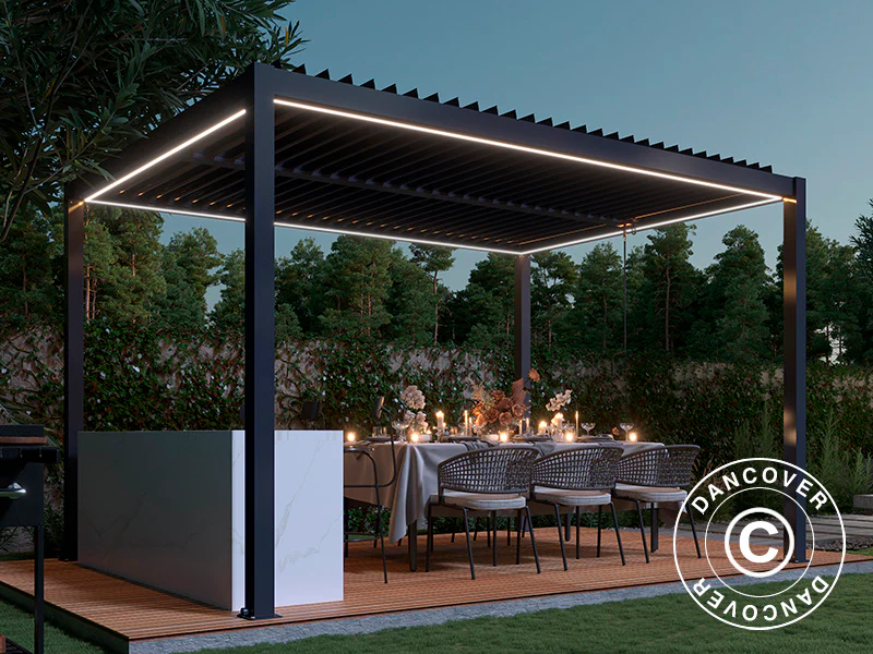 LED strips til San Pablo pergola 4x4m, 4 stk., Varm hvid - Image 3