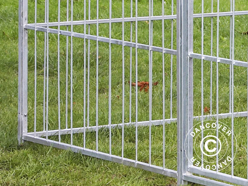 Løbegård til hunde, 2,4x2,4x1,8m, Stål, 5,76m² - Image 4