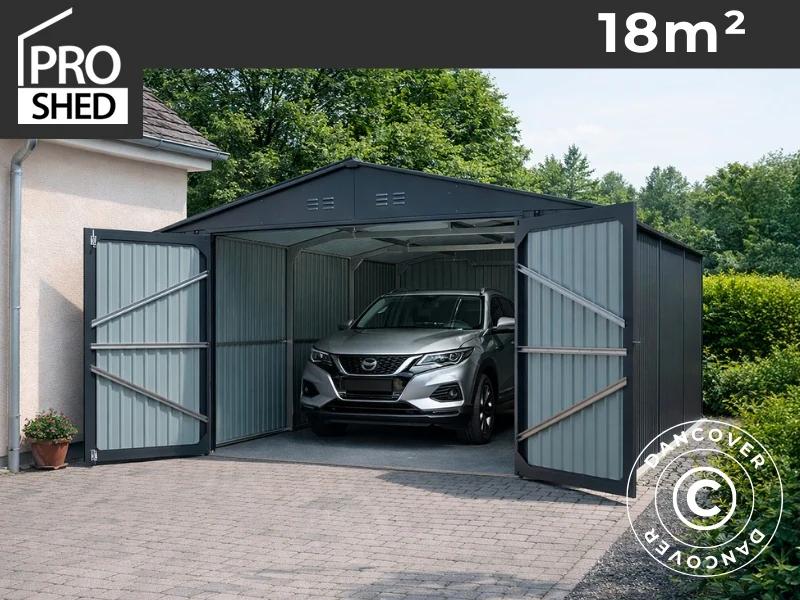 Metalgarage 3x6,02x2,32m, 18.06m², ProShed®, Antracit