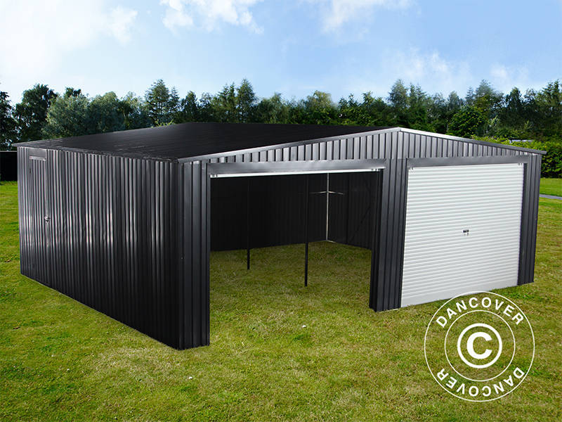 Metalgarage dobbelt 6,37x5,13x2,41m, 31,74m², ProShed®, Antracit - Image 10