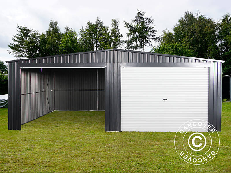 Metalgarage dobbelt 6,37x5,13x2,41m, 31,74m², ProShed®, Antracit - Image 12