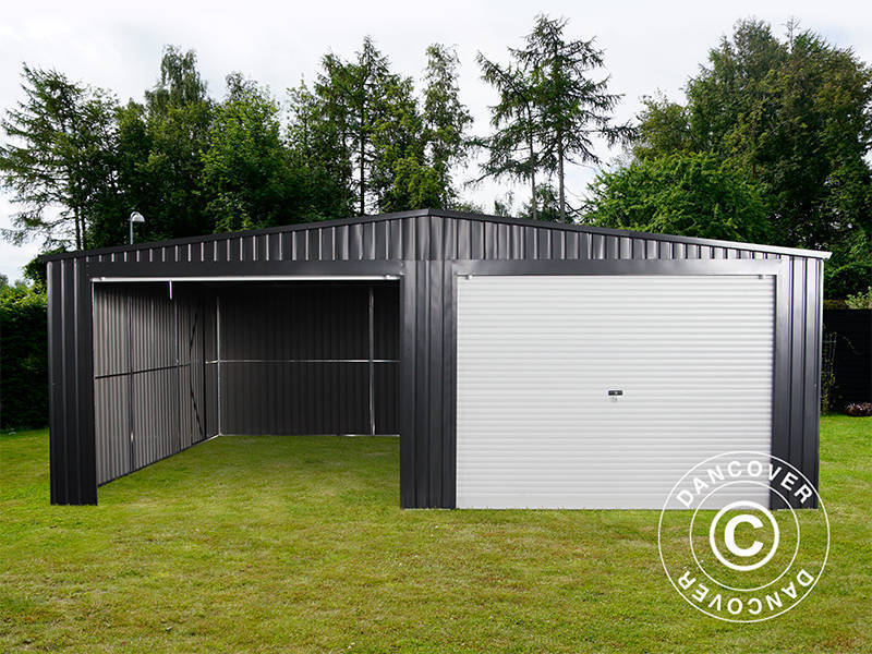 Metalgarage dobbelt 6,37x5,13x2,41m, 31,74m², ProShed®, Antracit - Image 2