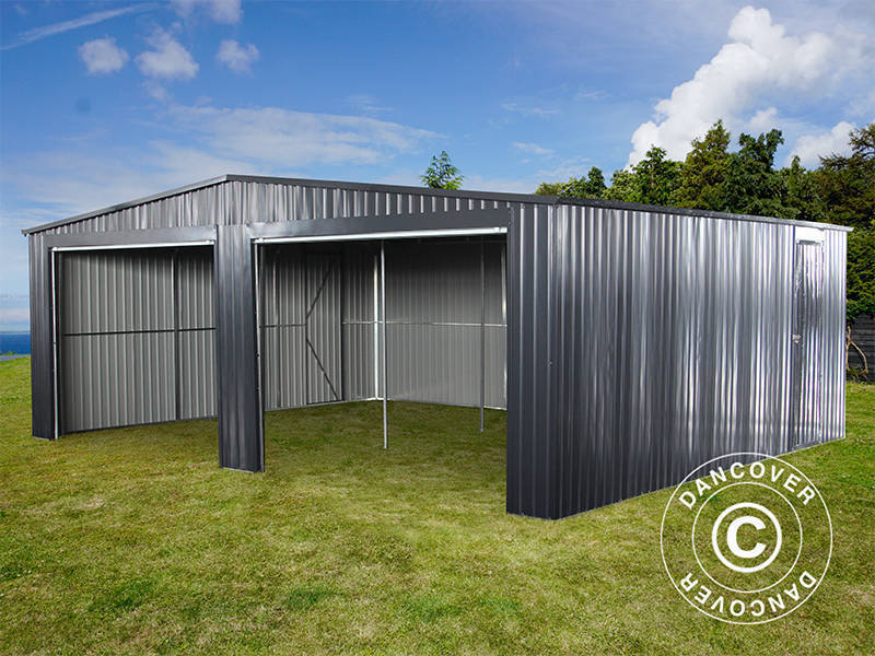 Metalgarage dobbelt 6,37x5,13x2,41m, 31,74m², ProShed®, Antracit - Image 3
