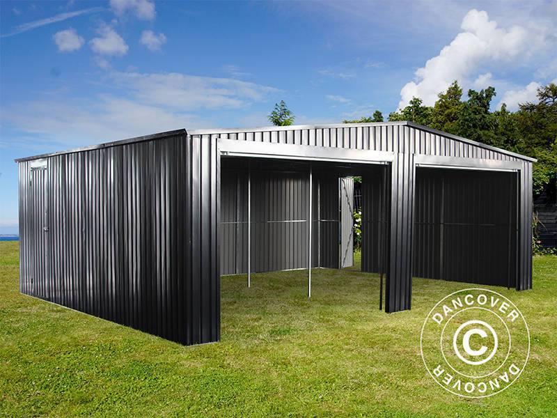 Metalgarage dobbelt 6,37x5,13x2,41m, 31,74m², ProShed®, Antracit - Image 4