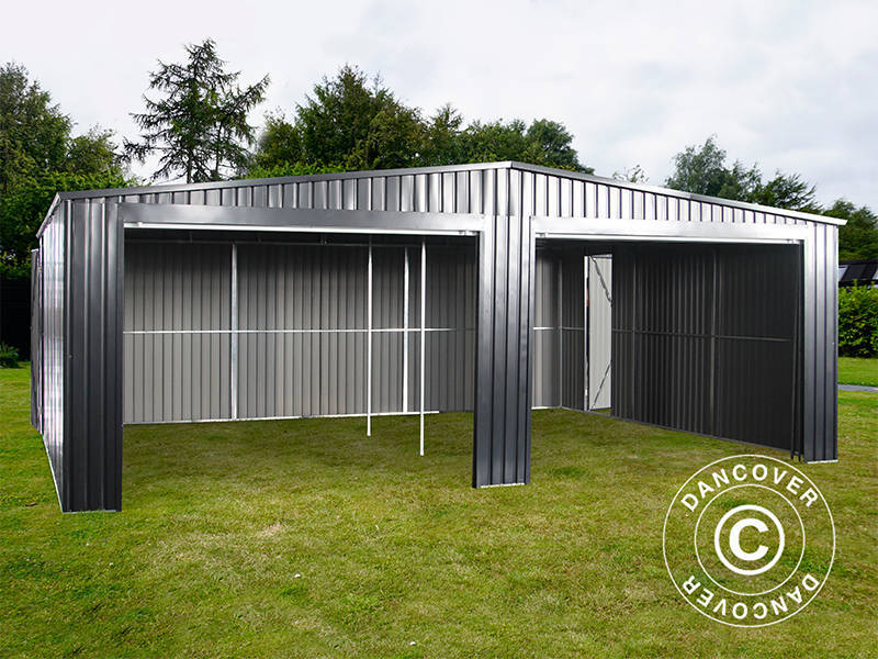 Metalgarage dobbelt 6,37x5,13x2,41m, 31,74m², ProShed®, Antracit - Image 5