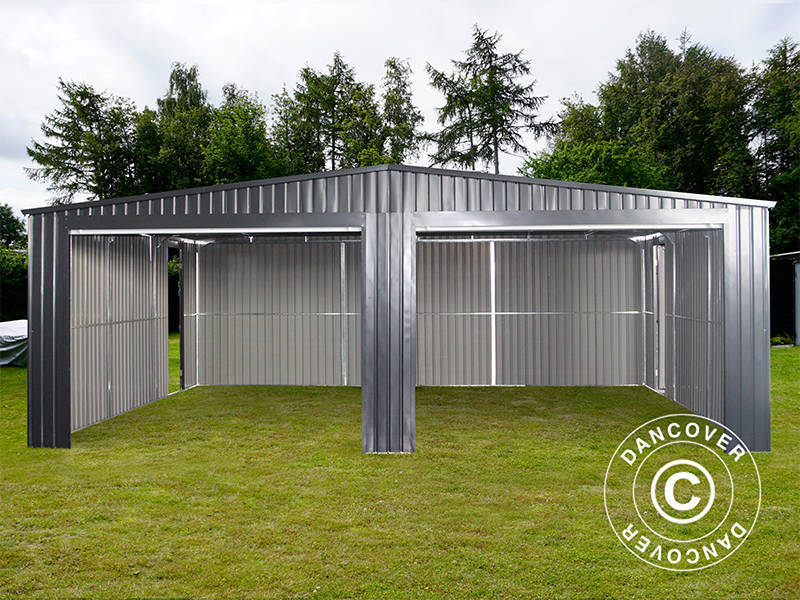 Metalgarage dobbelt 6,37x5,13x2,41m, 31,74m², ProShed®, Antracit - Image 6