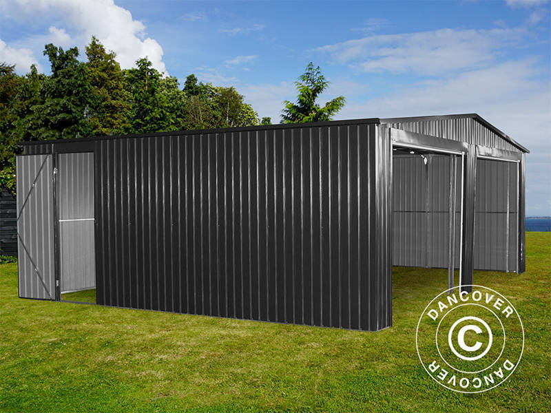 Metalgarage dobbelt 6,37x5,13x2,41m, 31,74m², ProShed®, Antracit - Image 7