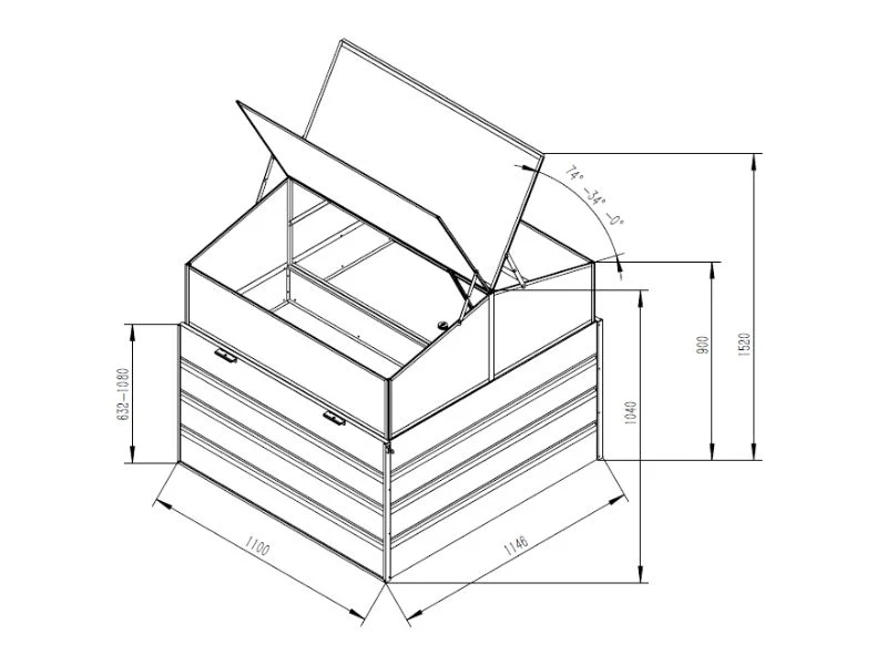 Minidrivhus, 1,1x1,15x1,04m, Antracit - Image 5