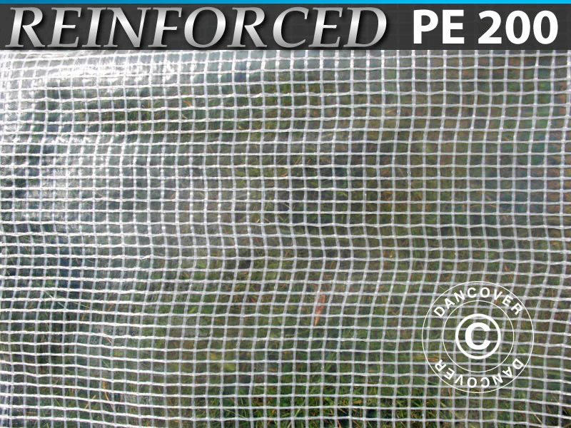 Netarmeret presenning 8x10m, PE 200g/m², Transparent