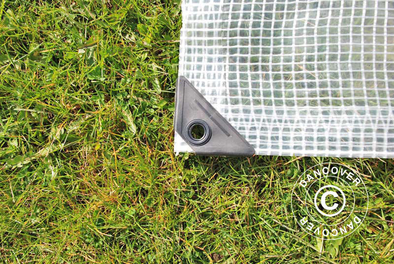 Netarmeret presenning 8x10m, PE 200g/m², Transparent - Image 3