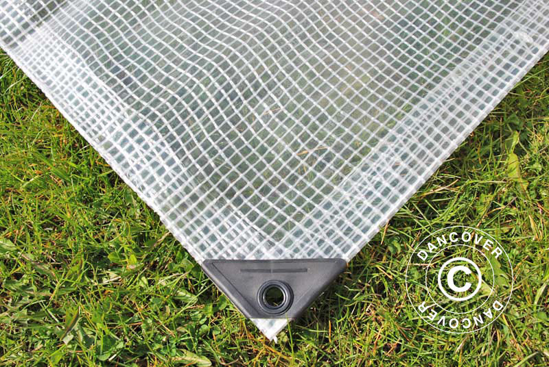 Netarmeret presenning 8x10m, PE 200g/m², Transparent - Image 4