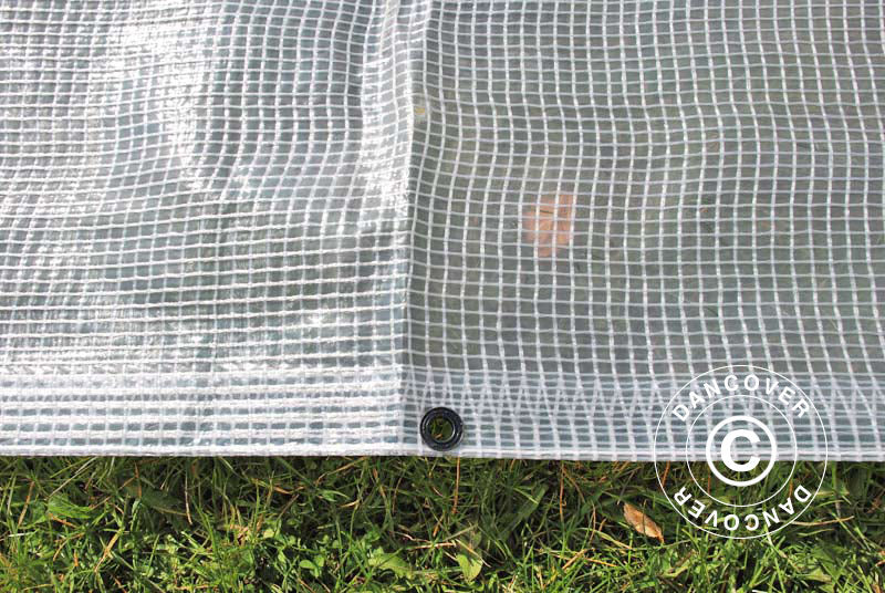 Netarmeret presenning 8x10m, PE 200g/m², Transparent - Image 5