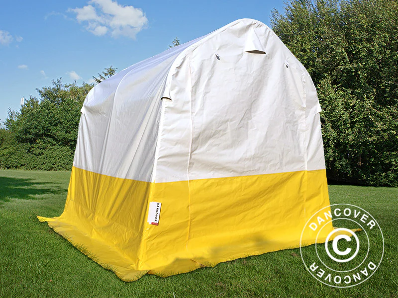 Opbevaringstelt, arbejdstelt PRO 2x2x2m, PVC, Hvidt/gult, Flammehæmmende - Image 2
