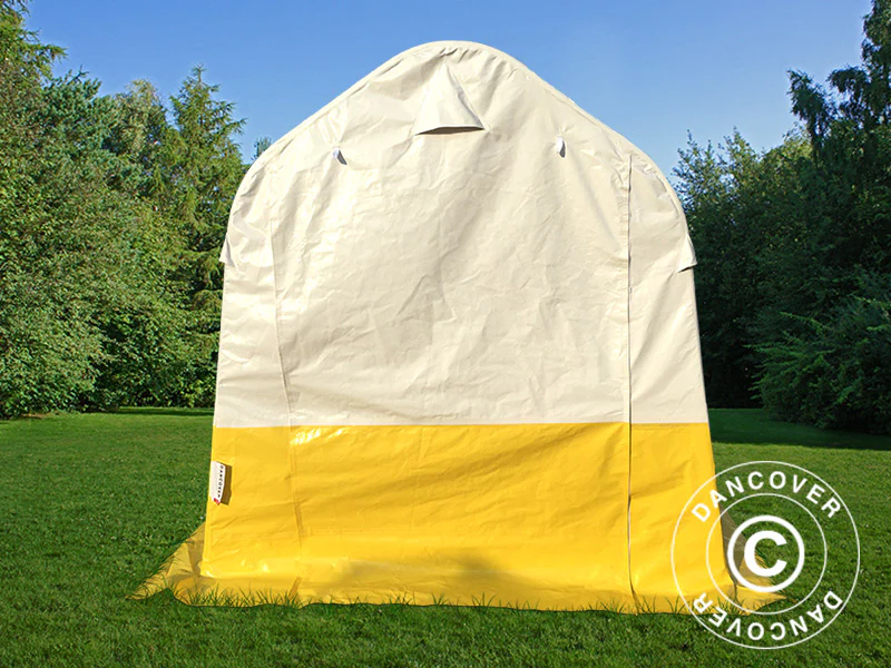 Opbevaringstelt, arbejdstelt PRO 2x2x2m, PVC, Hvidt/gult, Flammehæmmende - Image 4