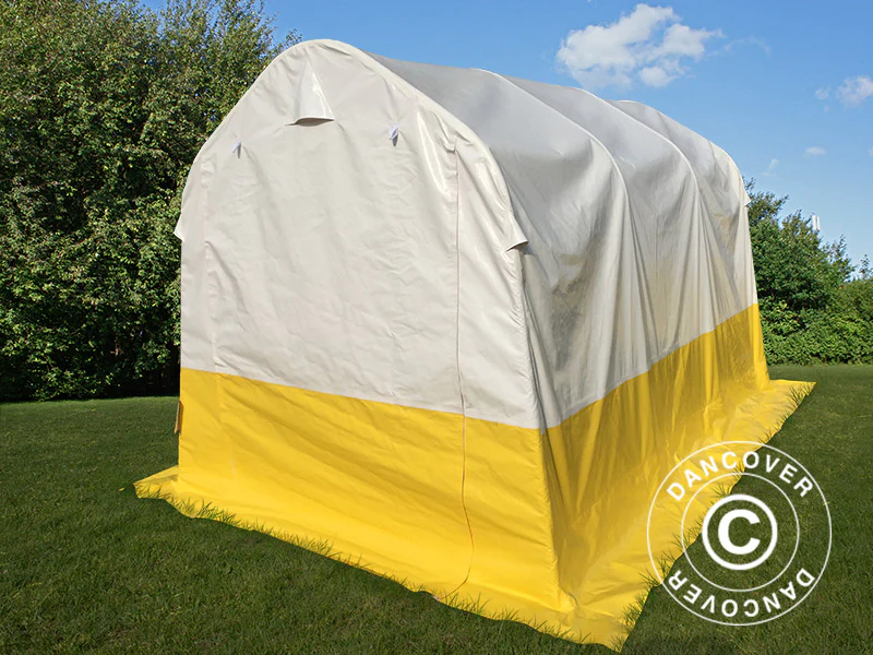 Opbevaringstelt, arbejdstelt PRO 2x3x2m, PVC, Hvidt/gult, Flammehæmmende - Image 5