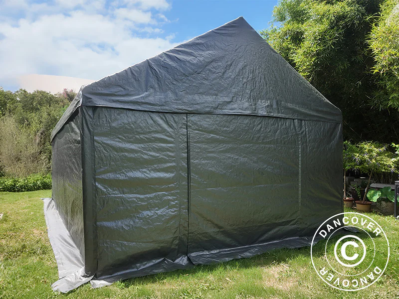 Opbevaringstelt Basic, 4x6m, PE 300, Grå - Image 5