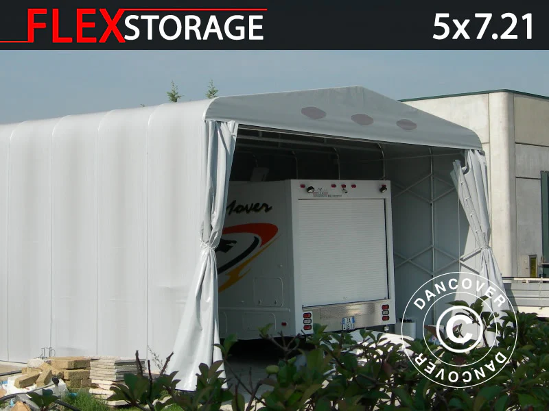 Opbevaringstelt Maxi Box, 5x7,21x3,76m, Grå