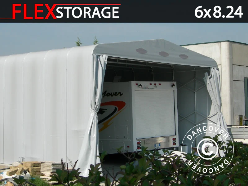 Opbevaringstelt Maxi Box, 6x8,24x3,86m, Grå
