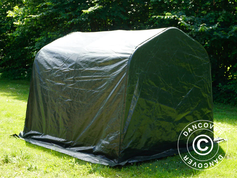 Opbevaringstelt PRO 2,4x2,4x2m PE, med underlag, Grøn/Grå - Image 10