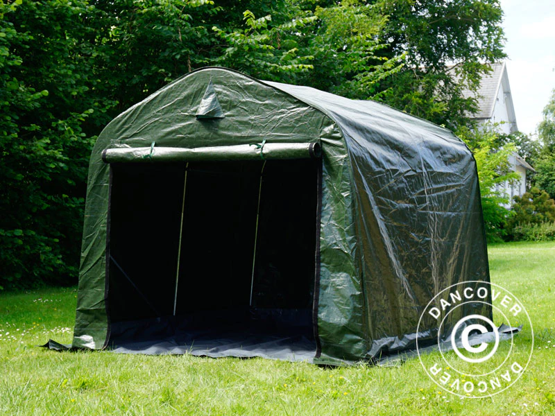 Opbevaringstelt PRO 2,4x2,4x2m PE, med underlag, Grøn/Grå - Image 13