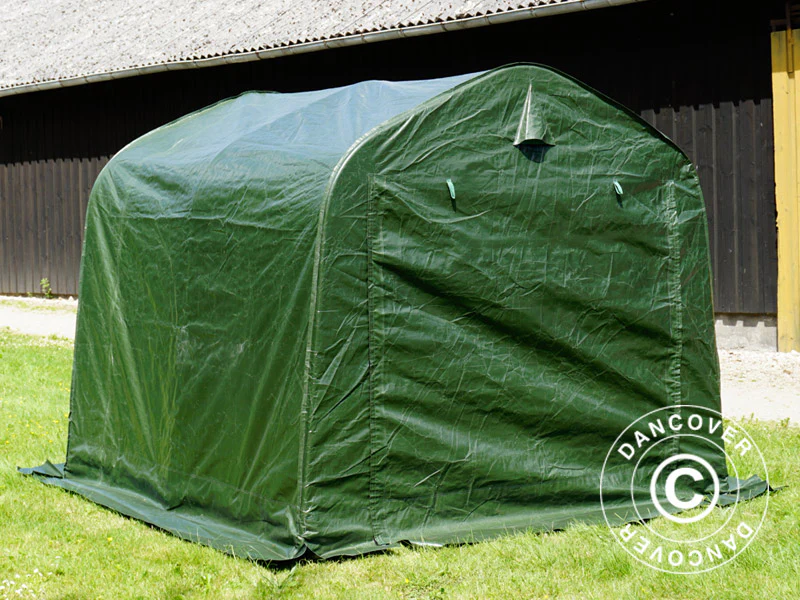 Opbevaringstelt PRO 2,4x2,4x2m PE, med underlag, Grøn/Grå - Image 14