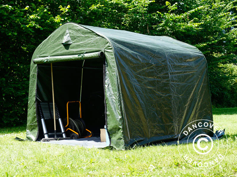 Opbevaringstelt PRO 2,4x2,4x2m PE, med underlag, Grøn/Grå - Image 16