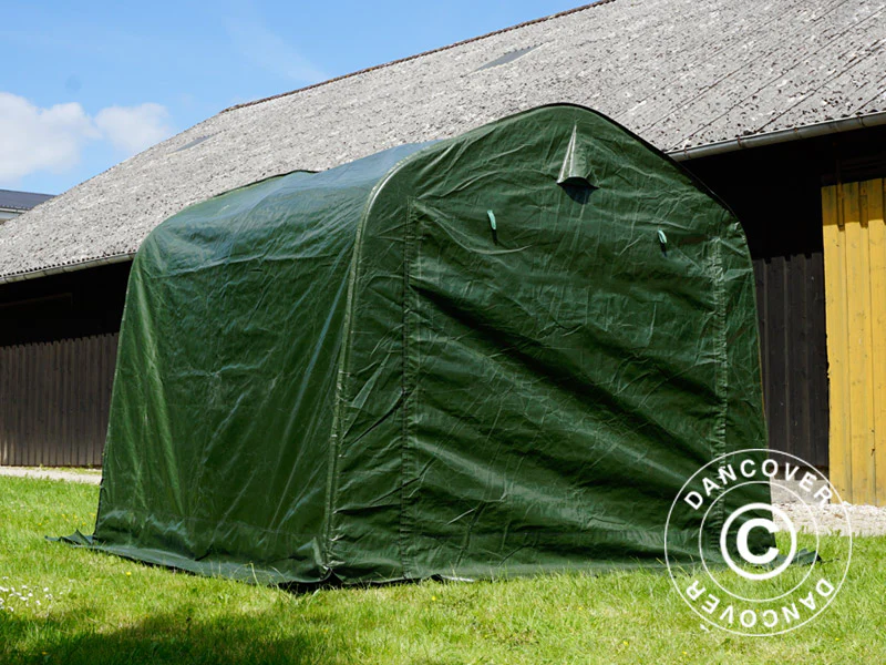 Opbevaringstelt PRO 2,4x2,4x2m PE, med underlag, Grøn/Grå - Image 8
