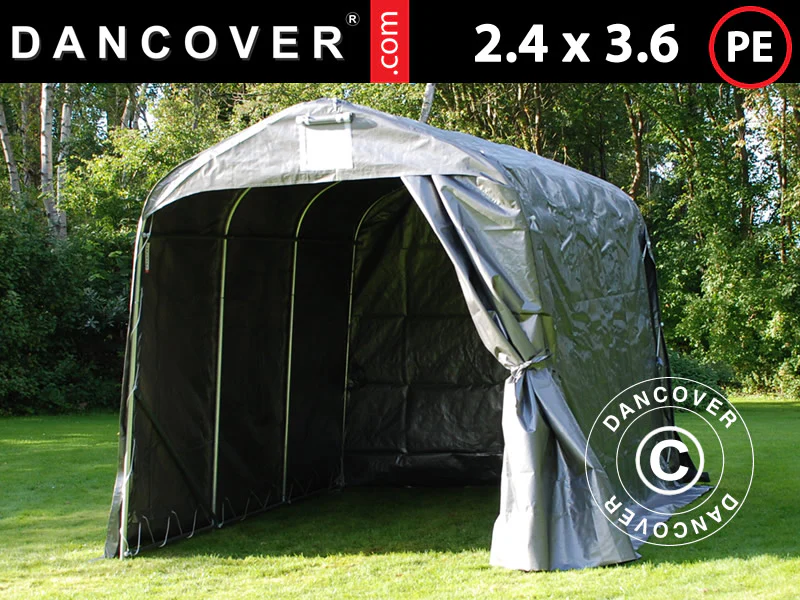 Opbevaringstelt PRO 2,4x3,6x2,34m PE, Grå