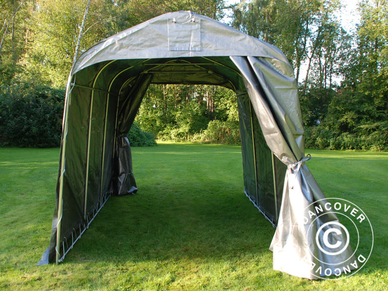 Opbevaringstelt PRO 2,4x3,6x2,34m PE, Grå - Image 10