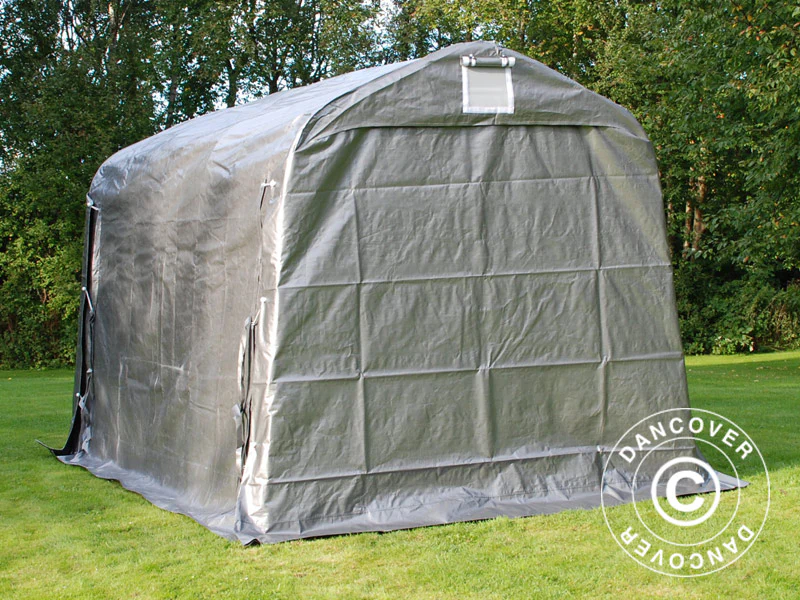 Opbevaringstelt PRO 2,4x3,6x2,34m PE, Grå - Image 4