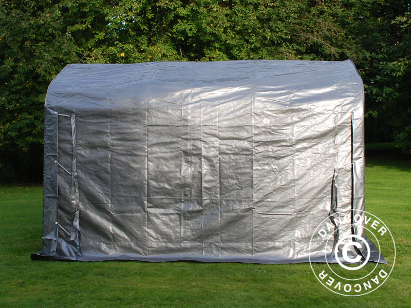 Opbevaringstelt PRO 2,4x3,6x2,34m PE, Grå - Image 5