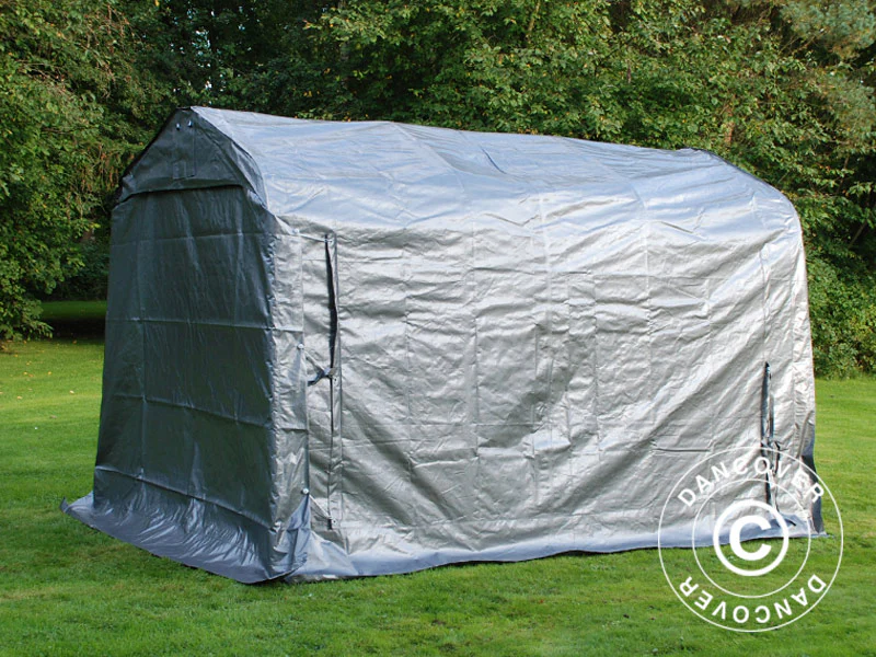 Opbevaringstelt PRO 2,4x3,6x2,34m PE, Grå - Image 8