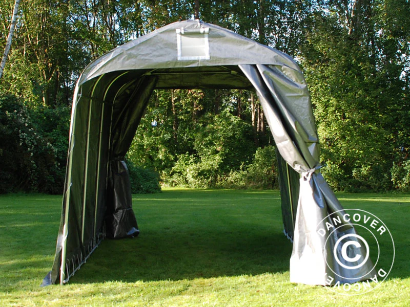 Opbevaringstelt PRO 2,4x3,6x2,34m PE, Grå - Image 9