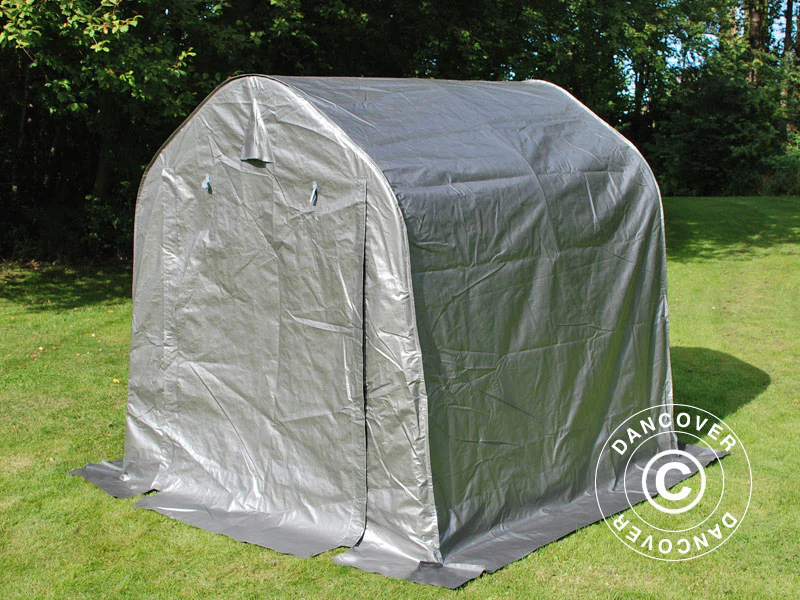 Opbevaringstelt PRO 2x2x2m PE, med underlag, Grå - Image 3
