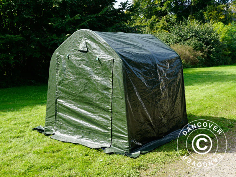Opbevaringstelt PRO 2x2x2m PE, med underlag, Grøn/grå - Image 10