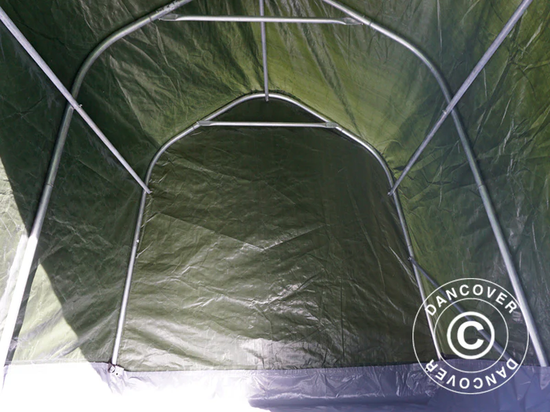 Opbevaringstelt PRO 2x2x2m PE, med underlag, Grøn/grå - Image 11
