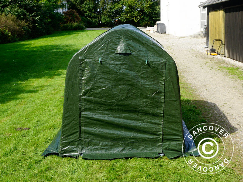 Opbevaringstelt PRO 2x2x2m PE, med underlag, Grøn/grå - Image 12