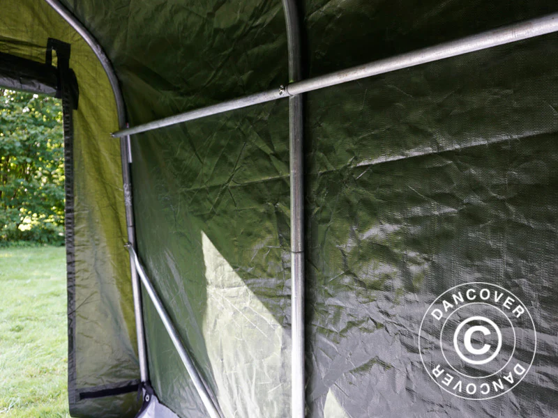 Opbevaringstelt PRO 2x2x2m PE, med underlag, Grøn/grå - Image 14