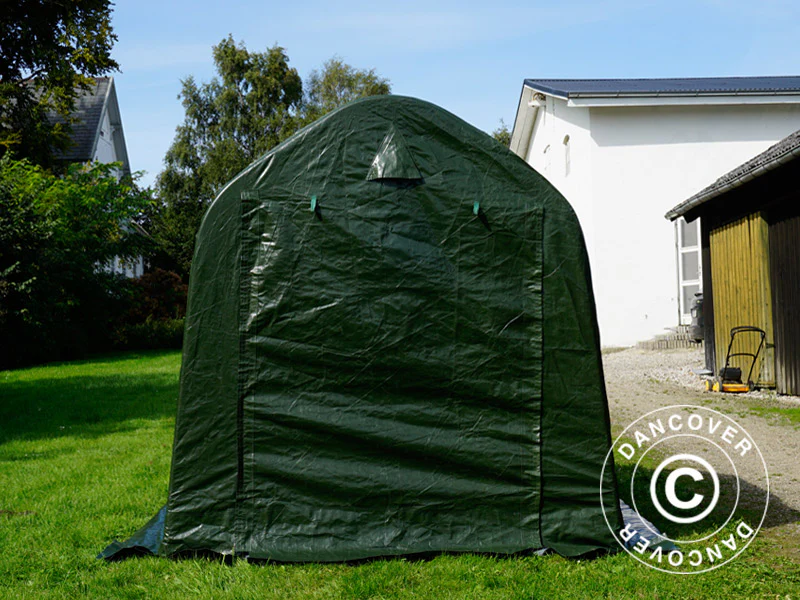 Opbevaringstelt PRO 2x2x2m PE, med underlag, Grøn/grå - Image 16