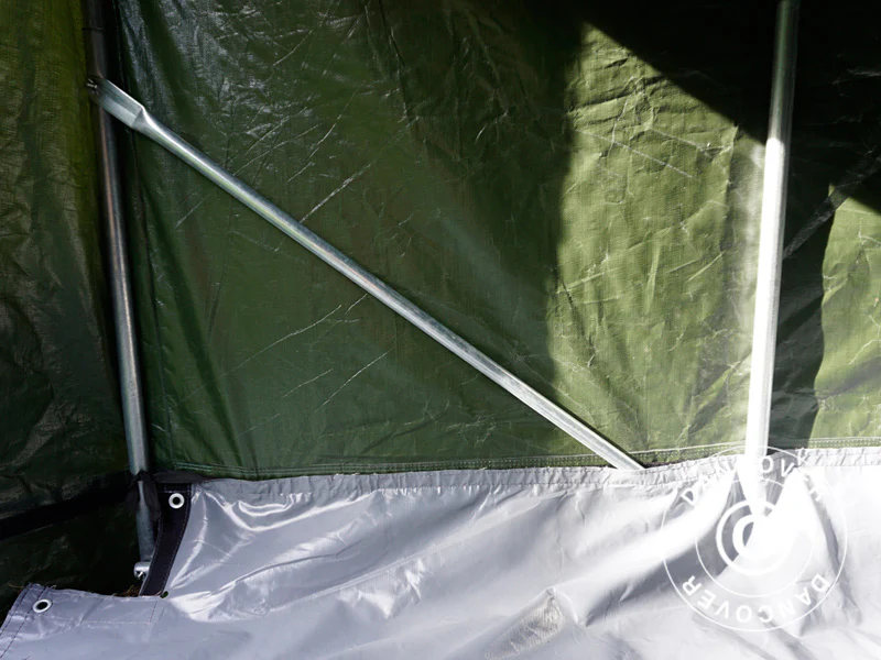 Opbevaringstelt PRO 2x2x2m PE, med underlag, Grøn/grå - Image 18