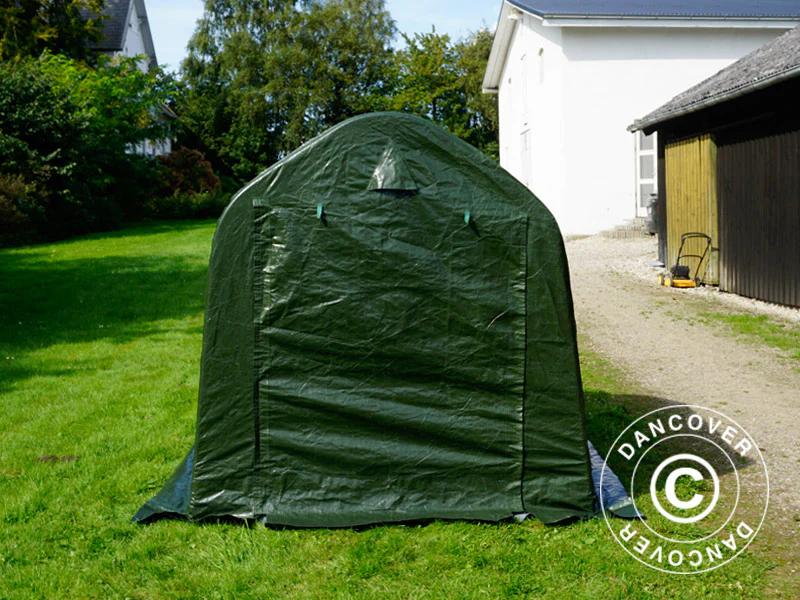 Opbevaringstelt PRO 2x2x2m PE, med underlag, Grøn/grå - Image 2