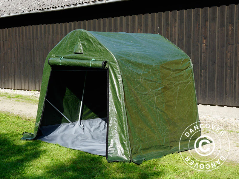 Opbevaringstelt PRO 2x2x2m PE, med underlag, Grøn/grå - Image 3