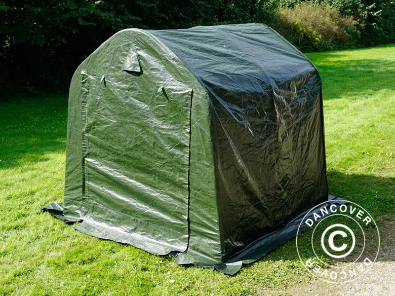 Opbevaringstelt PRO 2x2x2m PE, med underlag, Grøn/grå - Image 4