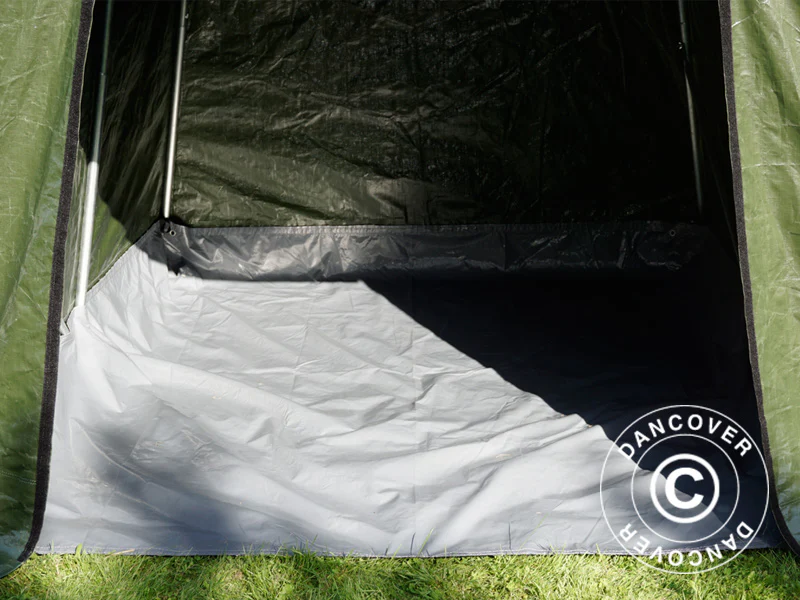 Opbevaringstelt PRO 2x2x2m PE, med underlag, Grøn/grå - Image 5
