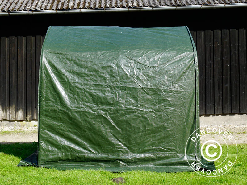 Opbevaringstelt PRO 2x2x2m PE, med underlag, Grøn/grå - Image 6