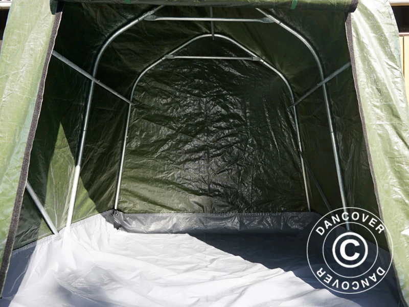 Opbevaringstelt PRO 2x2x2m PE, med underlag, Grøn/grå - Image 7