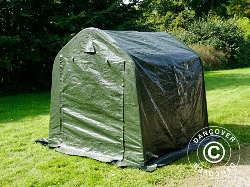 Opbevaringstelt PRO 2x2x2m PE, med underlag, Grøn/grå - Image 8