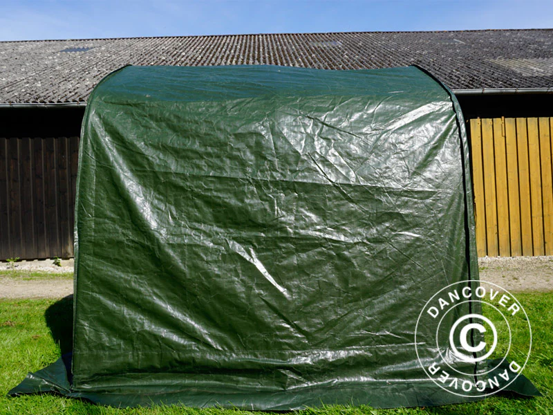 Opbevaringstelt PRO 2x2x2m PE, med underlag, Grøn/grå - Image 9